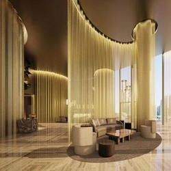Anodized Aluminum Coil Drapery Customized Metallic Woven Curtains