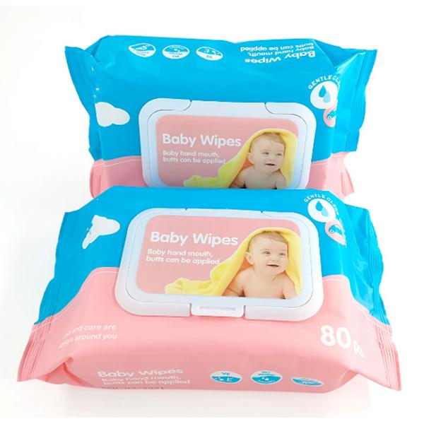 Disposable Gentle Eco Baby Water Wet Wipes Cleaning Soft Care 80PCS Bags OEM