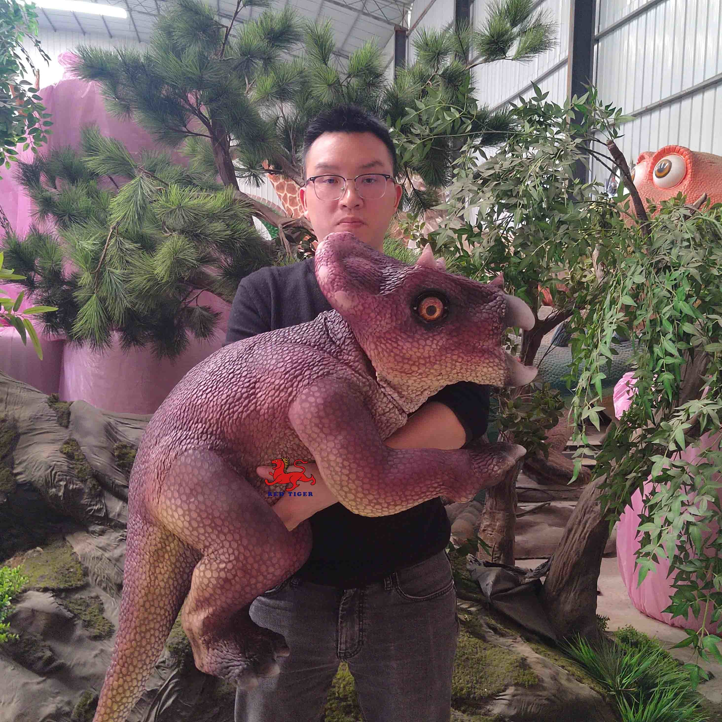 Stage Show Small Dinosaur Hand Puppet Of Protoceratops