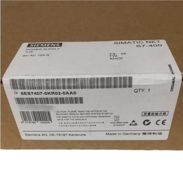 SIEMENS PLC 6ES7405-0KR02-0AA1 SIMATIC S7-400 PS405 POWER SUPPLY, 24/48/60V DC, 10A