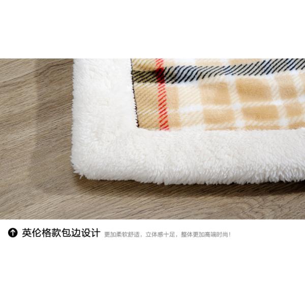 Polyester Super Soft Plaid Flannel Blanket , Knitted Fall Plush Throw Blanket