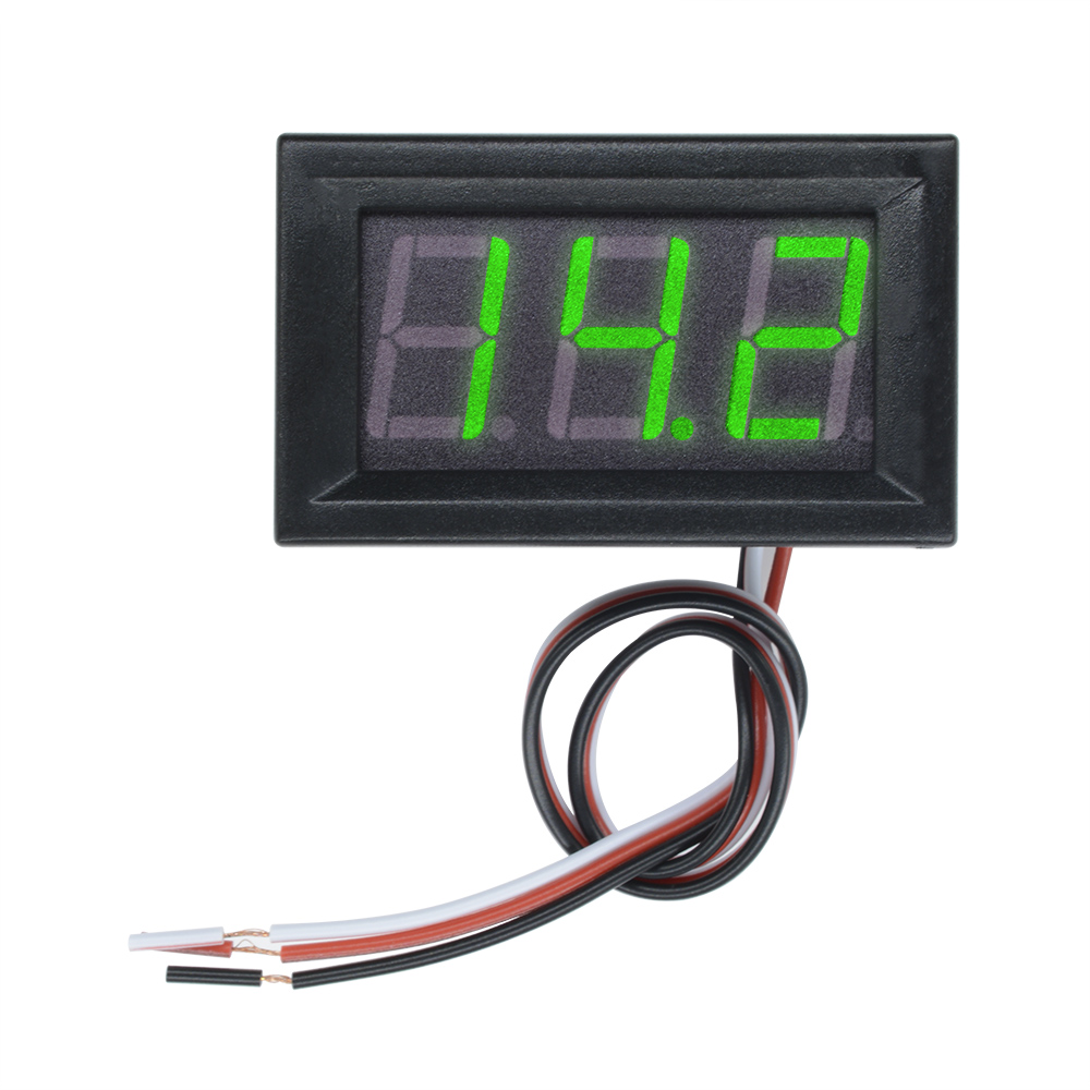 0.56\" Digital Voltmeter 3 Wires 0-100V DC LED Voltage Meter Red Green Blue Car Motorcycle Tester Detector Electronic Component