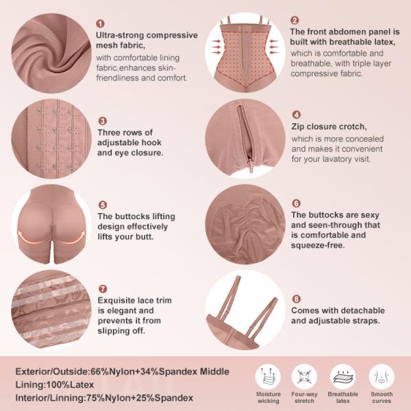 HEXIN Colombian Fajas Shapewear for Women High Waist Tummy Control Butt Lifter Pants