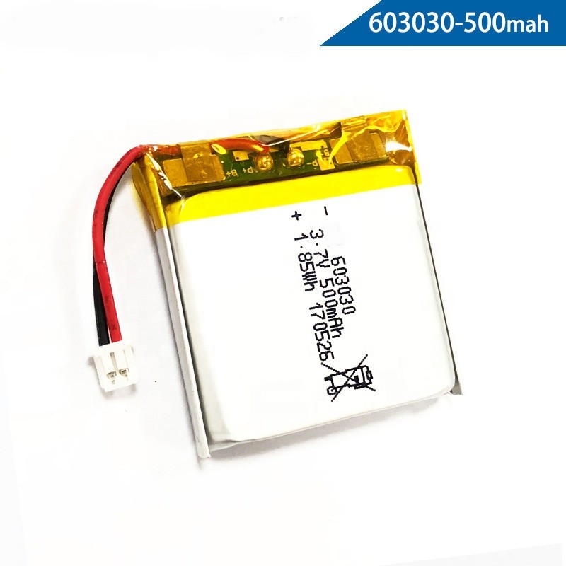 IEC62133 3.7 Volt 500mAh 603030 Lithium Polymer Battery Pack
