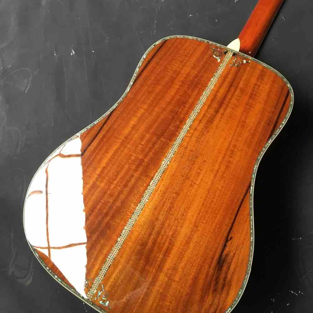 Real Abalone Inlays Ebony Fingerboard 41" Koa Wood Classic Acoustic Guitar