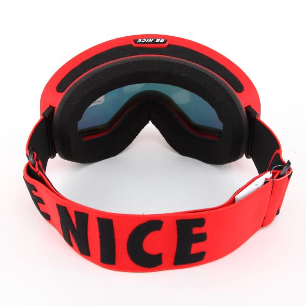 Red Color Ski Goggles High Clear Vision Dual Layer Polycarbonate Lens Material