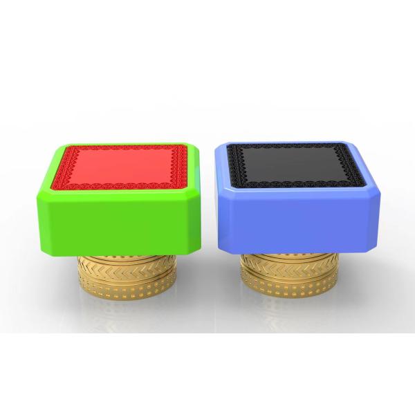 Perfume Eco Friendly Square Bottle Cap Zinc Alloy Electroplating Process