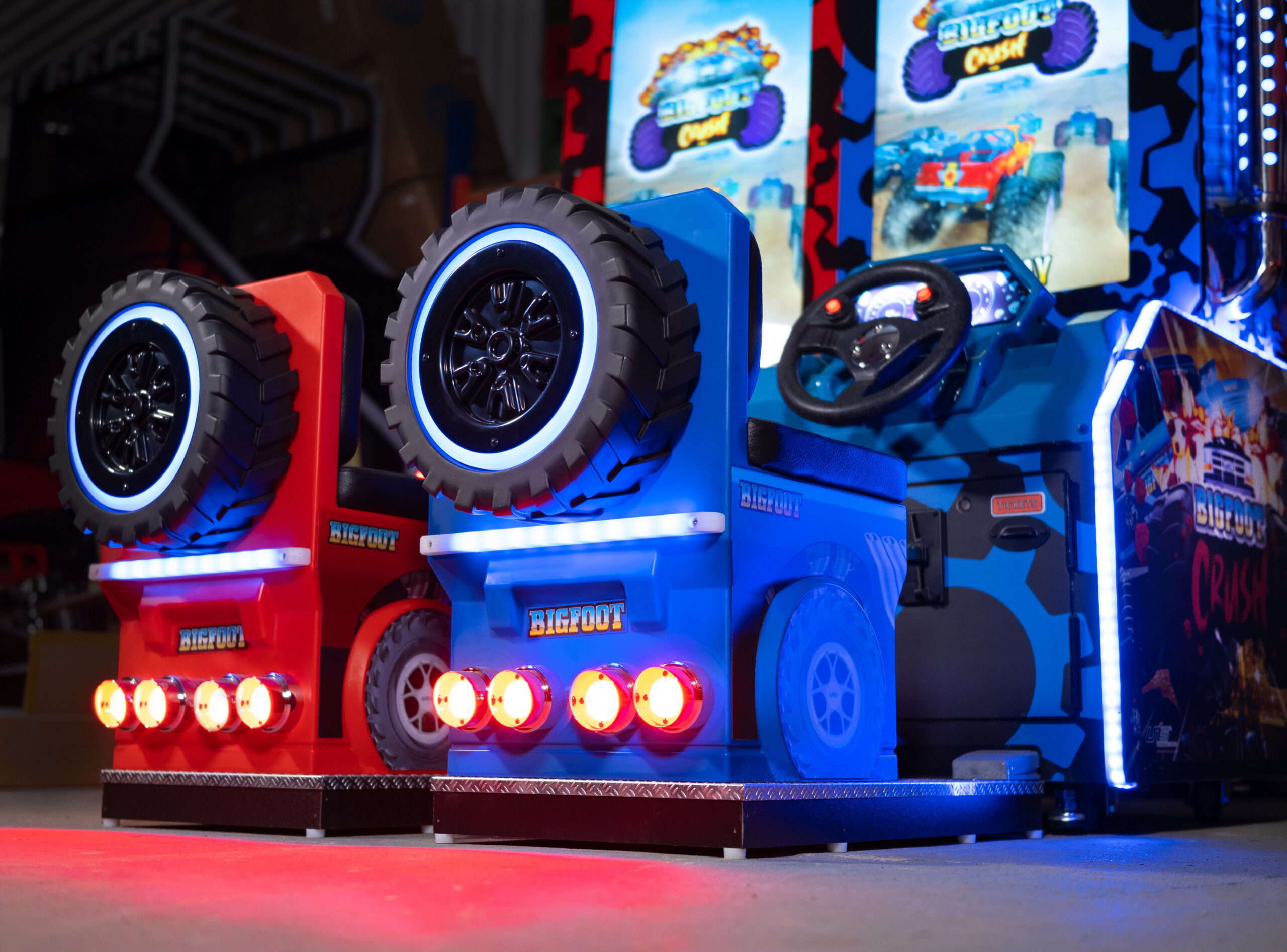 Dual Players Bigfoot Crush Action Packed Monster Truck Racing Game For Kids