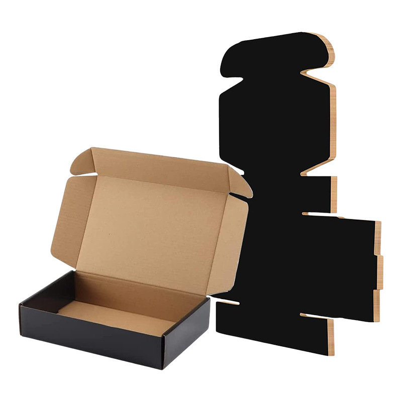 Custom Black Luxury Folding Corrugated Paper Cosmetics Shipping Mailer Gift Box With Logo