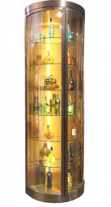 Quality Manufacture Hotel Restaurant Glass Wine Storage Cabinet Stainless Steel  Luxury Refrigerator Whiskey Display Rack wholesale