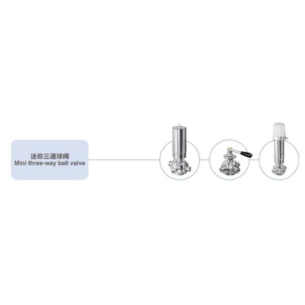 SS304 3 Way Sanitary Ball Valve With Horizontal Aluminum Actuator