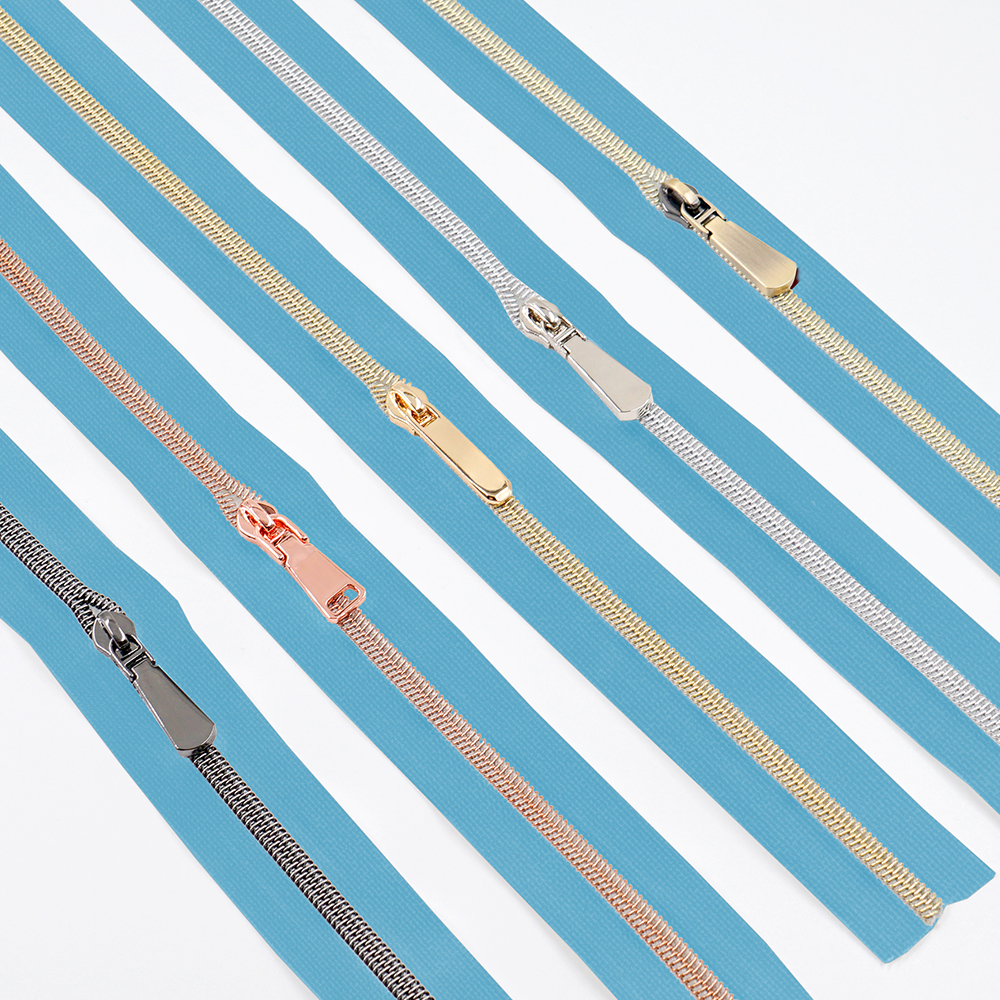 Custom Metal Zipper for Clothing Customers' Color Sample Tape Color Widely Used
