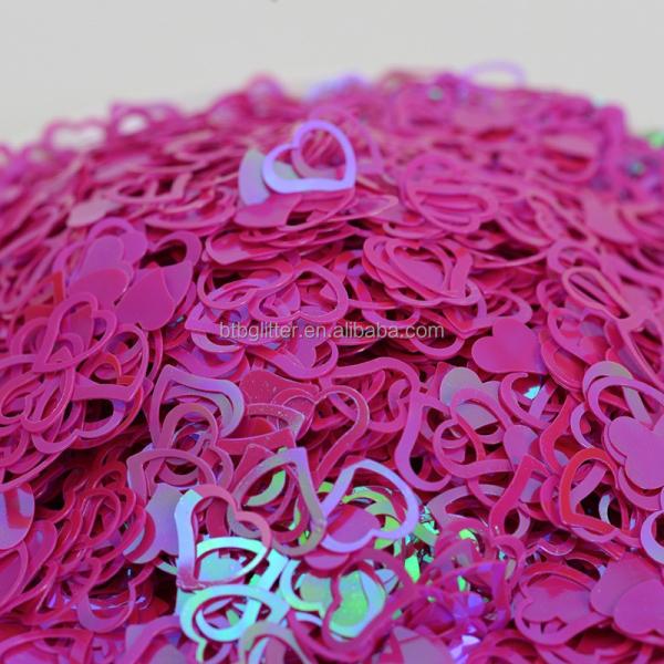 7MM Fashionable Style Double Heart Sequin for Valentine Opened