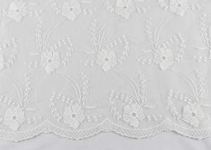 China Dubai Guipure White Embroidered Lace Fabric Fabric , Scalloped Edge Lace Fabric on sale