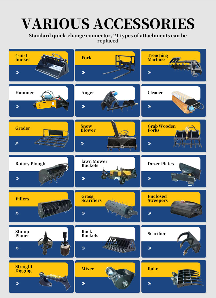 Versatile Tracked Skid Steer Loader for Concrete Mixing Snow Removal and Brushing