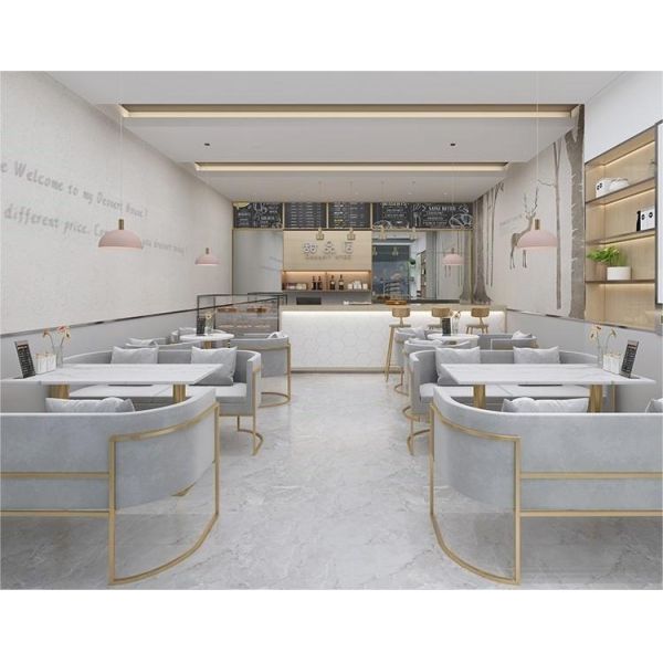 Modern Luxury Velvet Nail Salon Hotel Restaurant Sofa Booth and Table Furniture