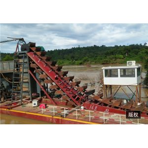 Quality Gold Panning 60CBM/H Bucket Chain Dredger Diamond Gold Mining Ship wholesale