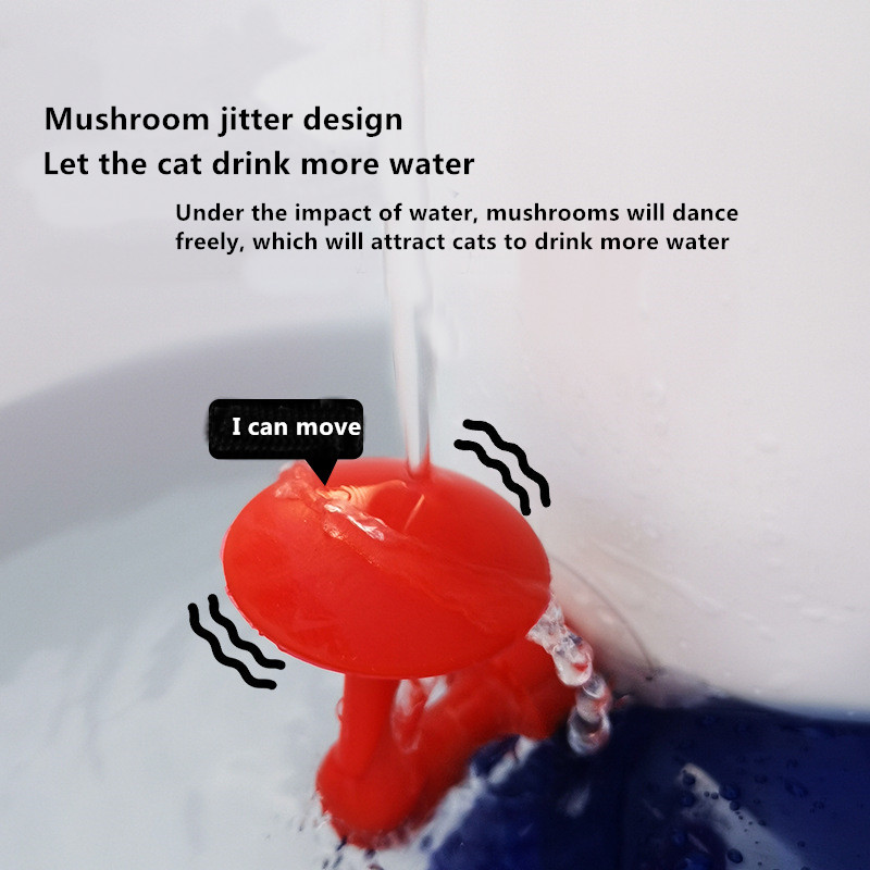 Small Mushroom Pet Water Dispenser Automatic Activated Carbon Filtration