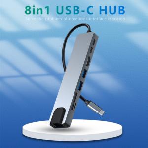 Quality 8 In 1 Type C Hub Adapter For MacBook Pro Type C Laptops USB C 3.0 SD TF wholesale