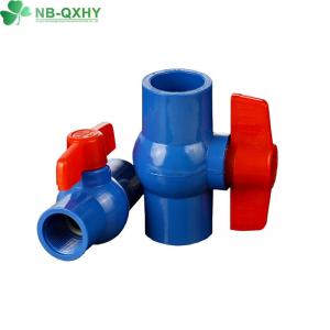 Quality Deep Blue Red Handle Building Materials Flexible Ball Valve for Water Supply System wholesale