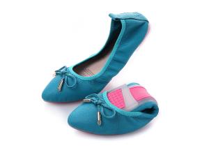 Quality high quality pale blue sheepskin shoes girl shoes maternity shoes foldable flat shoes pointed ballet shoes BS-16 wholesale