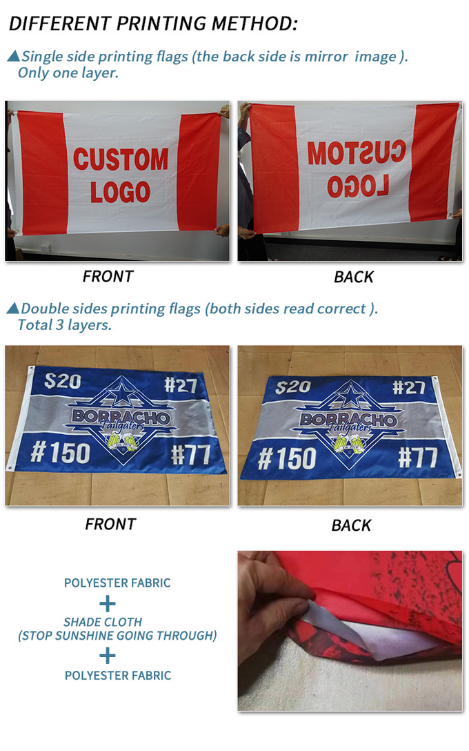 Polyester Yarn Fabric Advertising Banners Custom Color Digital Printing