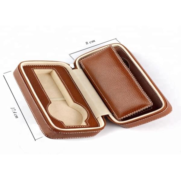 Handmade Watch Packing Box Classic with Brown Zip Leather Travel Cases