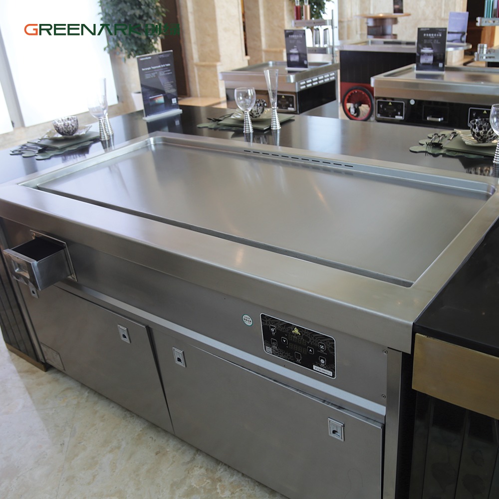 Commercial Teppanyaki Grill Table 8000W Electric 20mm Alloy Steel