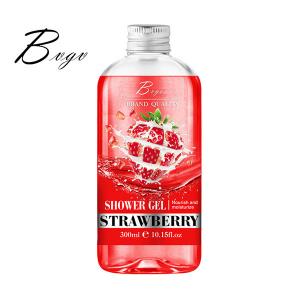 China Strawberry Vitamins Whitening Shower Gel Nourishing Body Wash Non Drying on sale