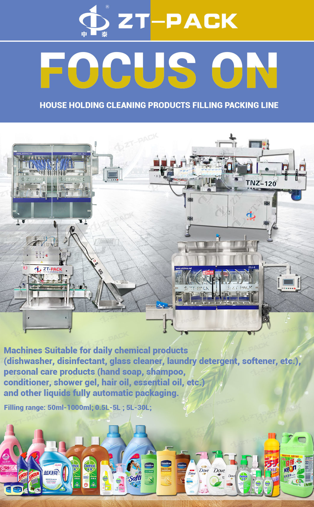 Ss316 Liquid Bottle Filling Machine 100ml To 5L Cleaner Filling Machine