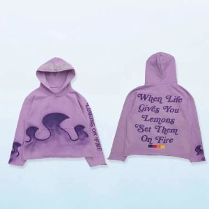 China Custom Puff Printing Hoodies Flared Stacked Sweatsuits Mens Hoodie on sale