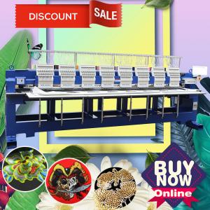 Quality 1508H happy Type Cheap 8 Head 15 Needles Cap Flat T-shirt sequin 3d cording industrial embroidery sewing machine sale wholesale