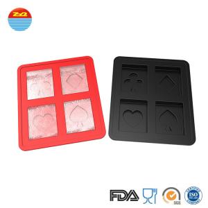 Quality 2019 Best Cool Easy Released Custom Bar Pub Saloon Fancy Playing Card Poker Shaped Silicone Ice Cube Tray For Cocktail wholesale