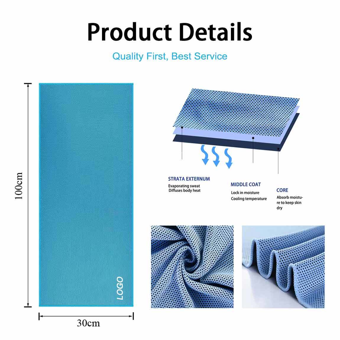 Custom Package Instant Cool Outdoor Sports Microfiber Cooling Towel