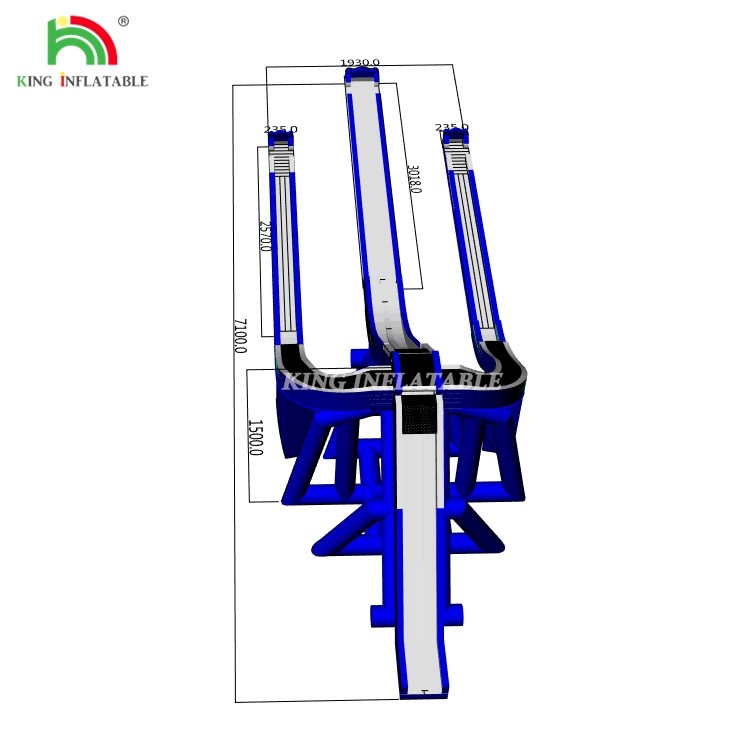 Outdoor Amusement Park Three Channels Water Entertainment Big Water Slide Inflatable