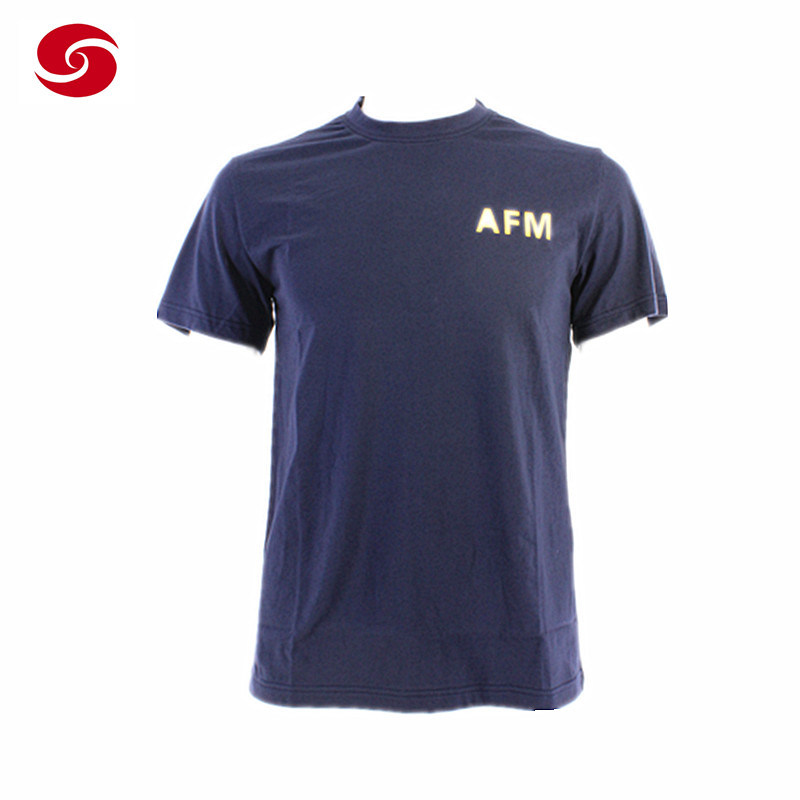 Afm Long Printed Cotton Military Polo T Shirt