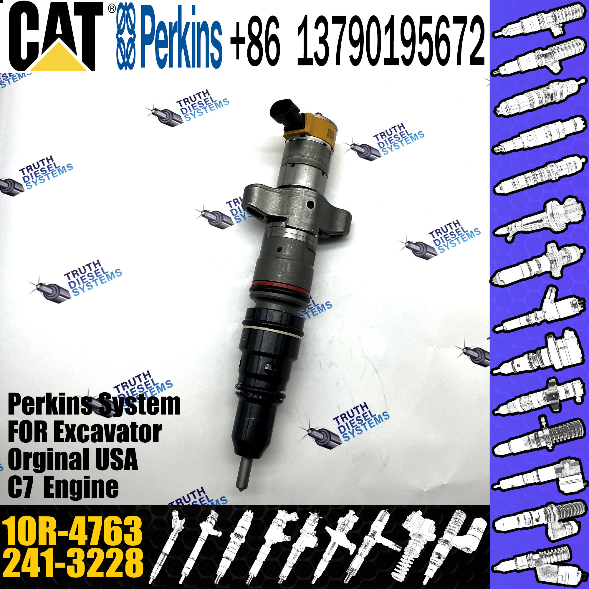 241-3400 Common Rail Fuel Injector 2413400 241-3228 10R-4763 for C7 Engine