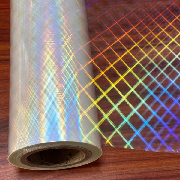 Small Grid Bopp Laminating Film Roll Holographic Lamination Film Moisture Proof