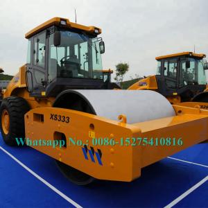 China Largest 33 Ton Mechanical Single Drum Vibratory Roller XCMG XS333J Yellow Color on sale