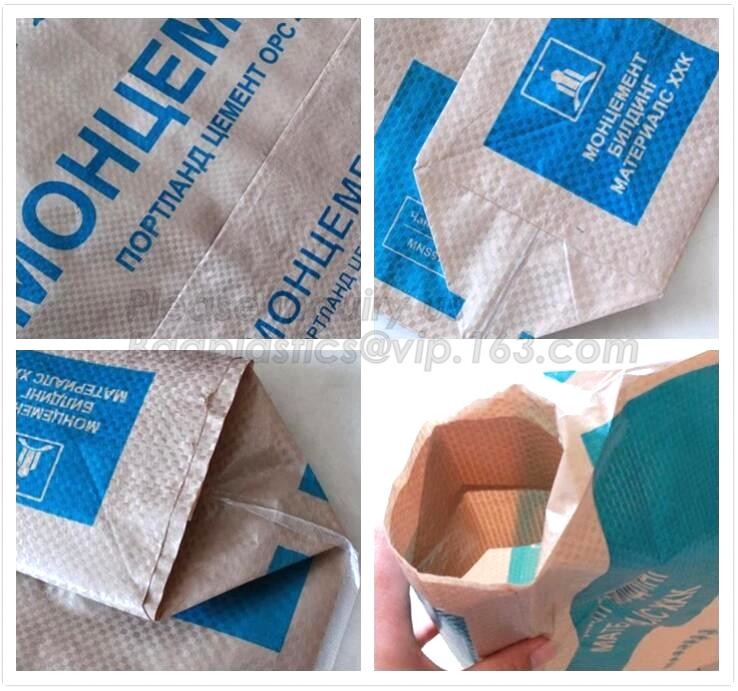 kraft paper bag/pp woven animal feed packaging bag / cat sandbag,kraft paper laminated pp woven cement valve bag, bageas