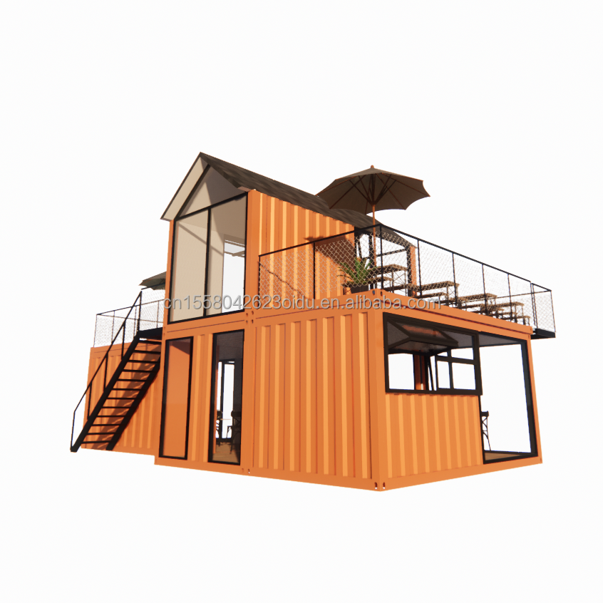 Customized Sloping Roof Steel Structure Villa Wall 50/75/100mm Wave Sandwich Panel Bathroom and 3 Bedroom Container House