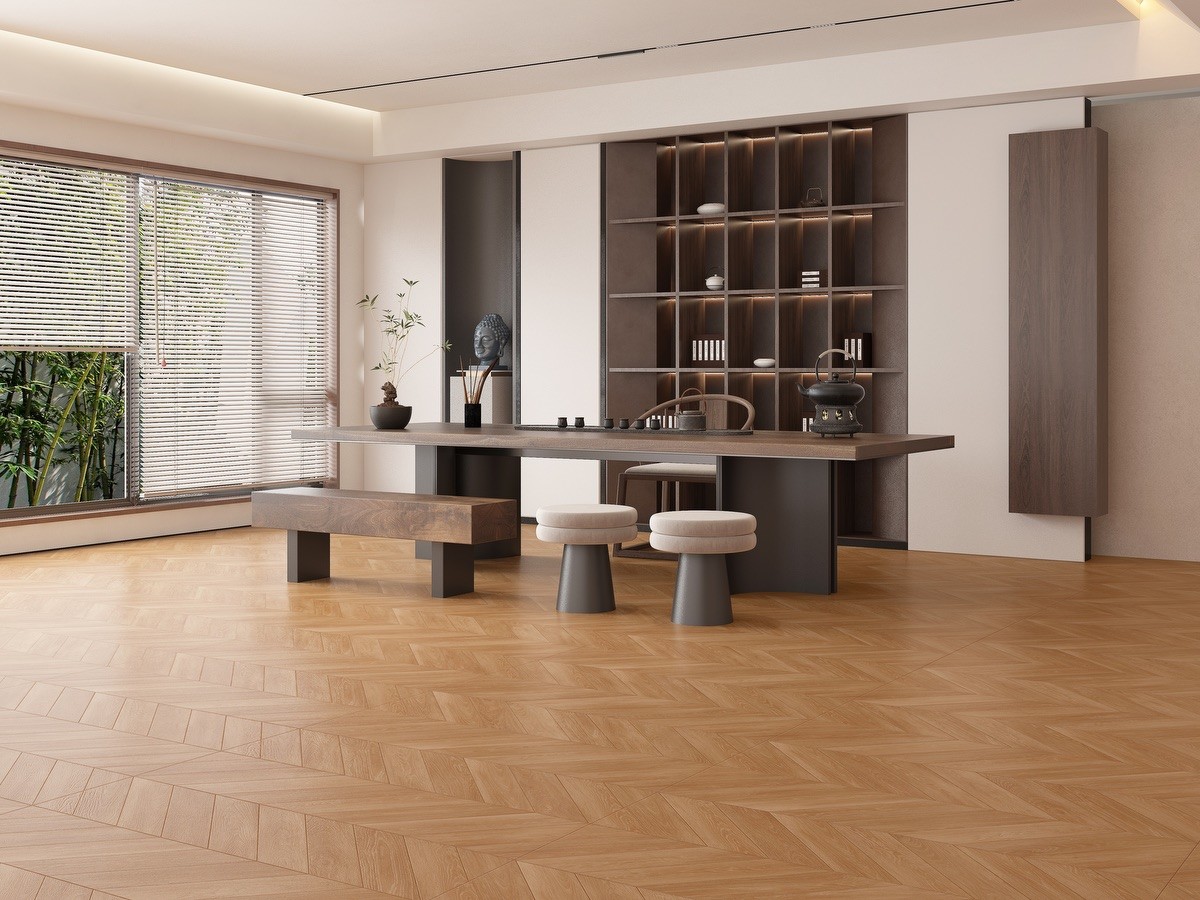 Antibacterial 24"X48" Brown And Beige Wooden Porcelain Tiles For Bedroom