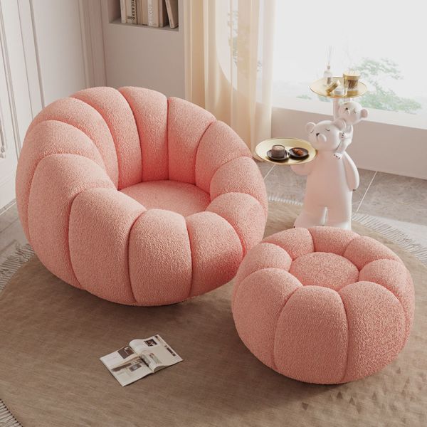 Modern Comfortable Single Upholstered Reclining Compressed Sofa with Footrest for Villa Living Room