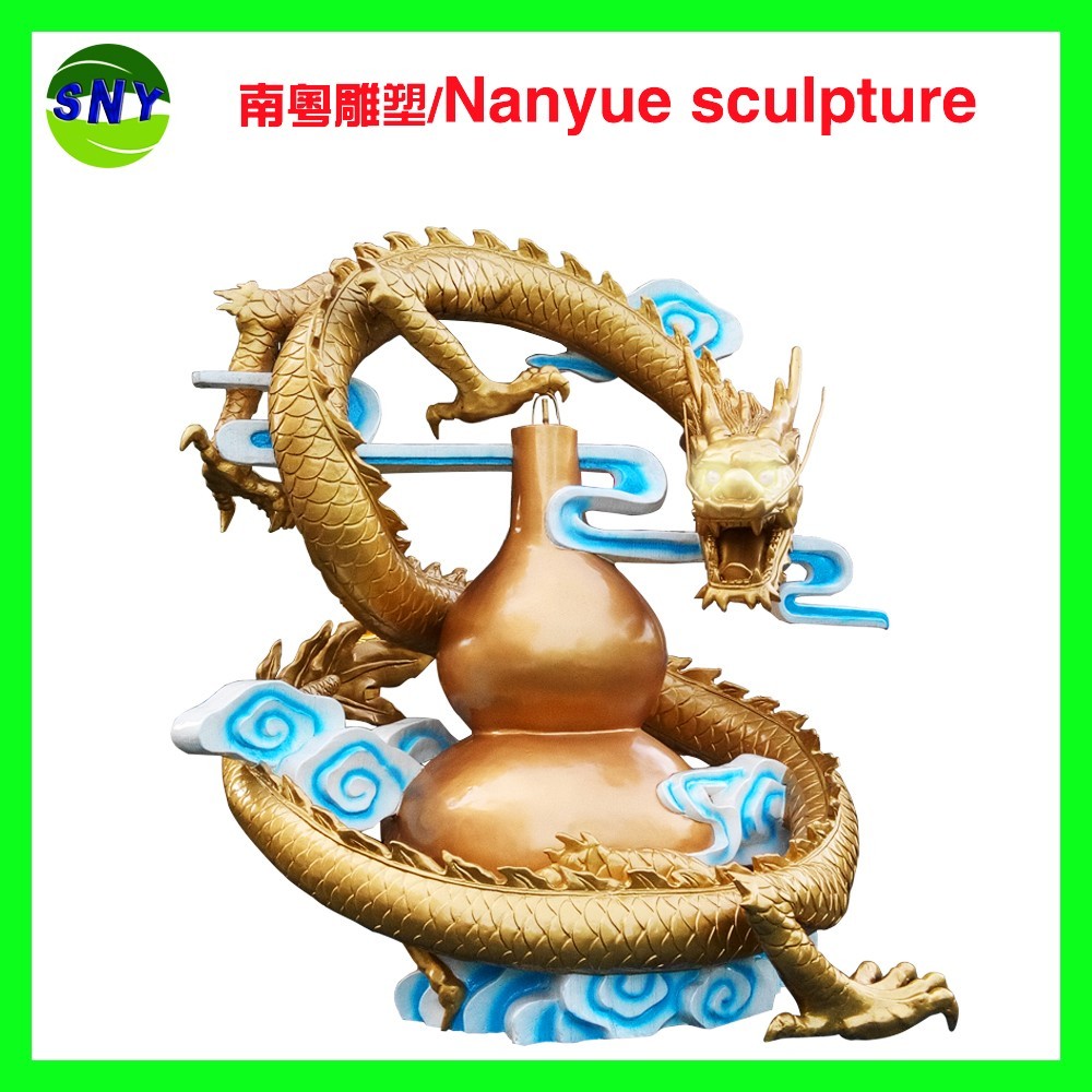 customize size party decoration large golden dragon statue as decoration statue in shop/ mall /event