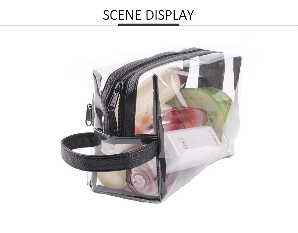 Water Resistant Zipper Transparent Mens Shaving Bag For Travel