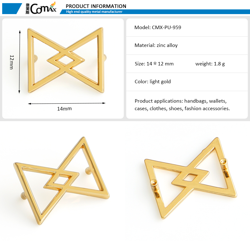Tag Design Small Metal Nameplate For Purse Custom Gold Metal Logo Bag Accessories