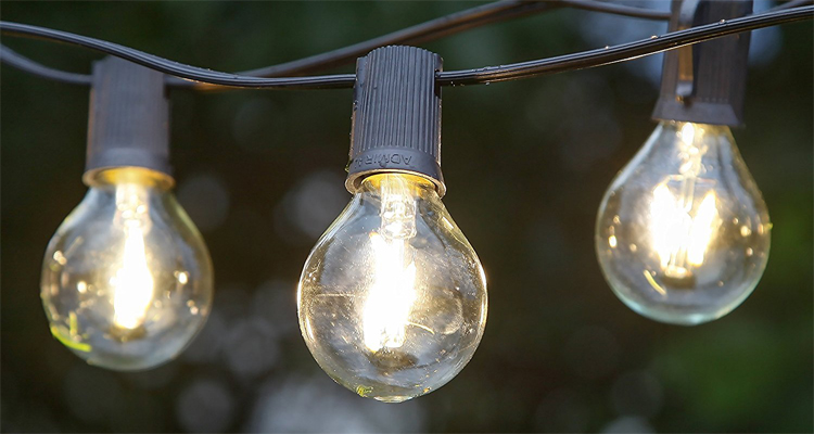3M Connectable Outdoor String Lights G40 Globe Patio Lights Edison Glass Bulbs WaterproofE12 Socket Base Hanging Light Garland