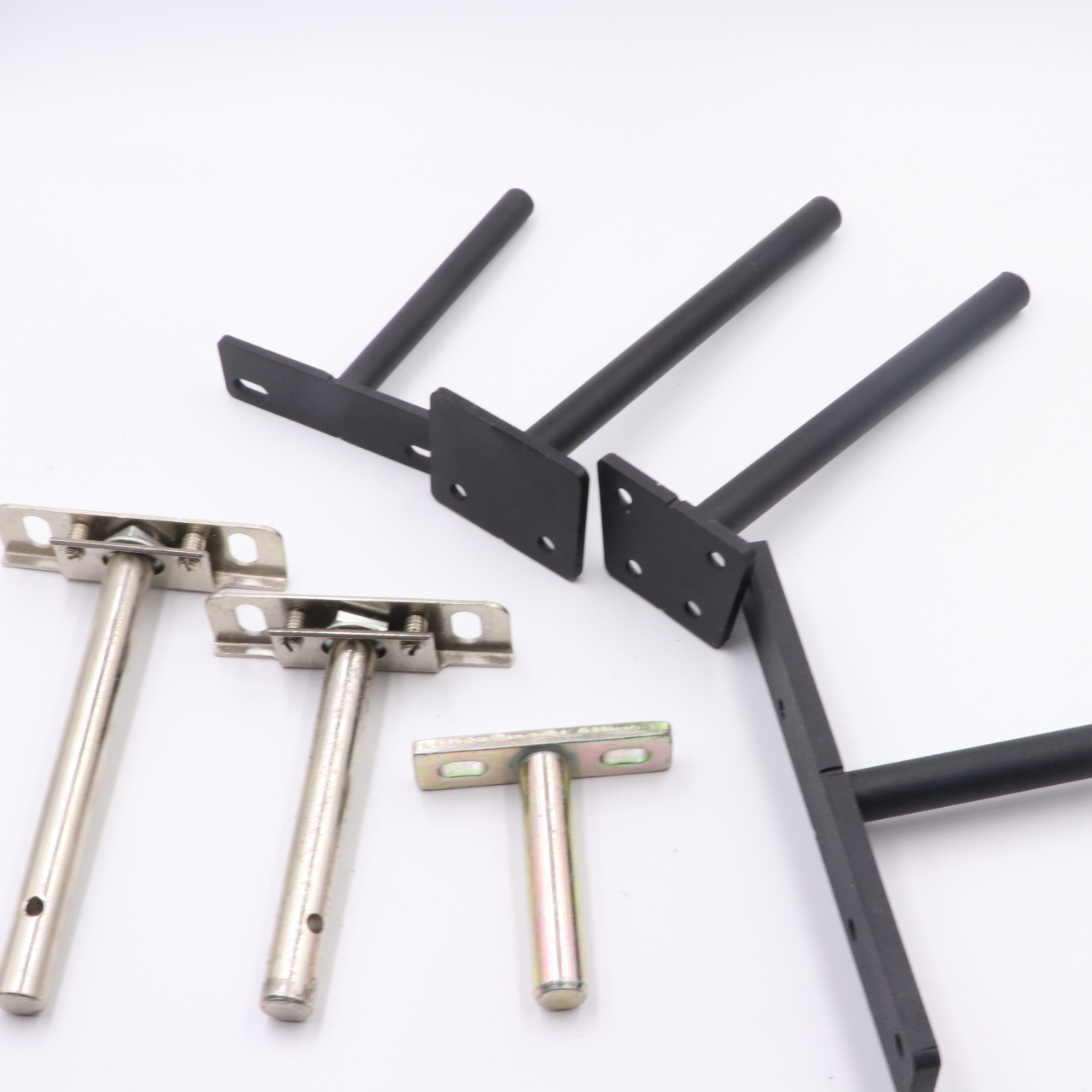 Black or White T-Shaped Steel Floating Shelf Brackets Ideal for Wall Mounted Furniture