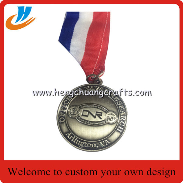 Football metal medals,ribbon medal metal with design factory cheap custom