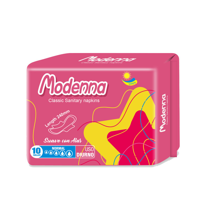 Overnight Sanitary Towel Pads Disposable Women Cotton Surface With Wings